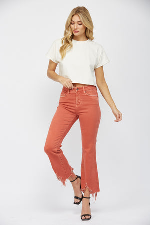 Park Date Perfection High Rise Crop Flare in Bright Penny