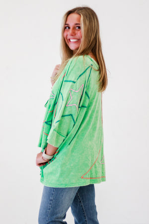 Over the Rainbow Star Top by Oli & Hali in Apple Green