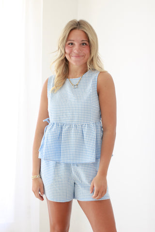 Feeling Blue Gingham Print Set