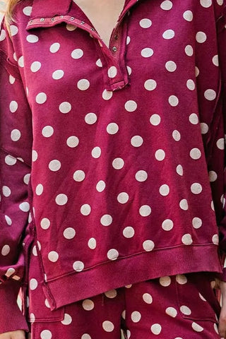 Day to Day Polka Dot Set in Wine