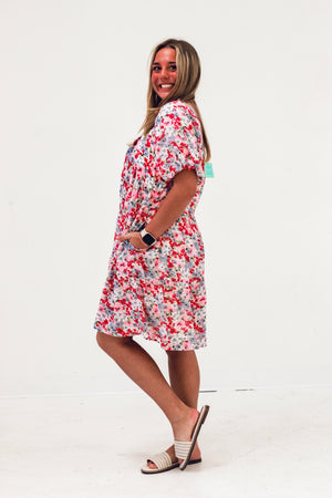 Meadow Date Dream Floral Puff Sleeve Dress