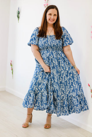 Walking Through The Garden Midi Dress