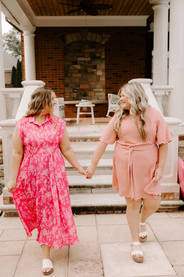 Downtown Charleston Hot Pink Midi Dress Allure Clothing Boutique