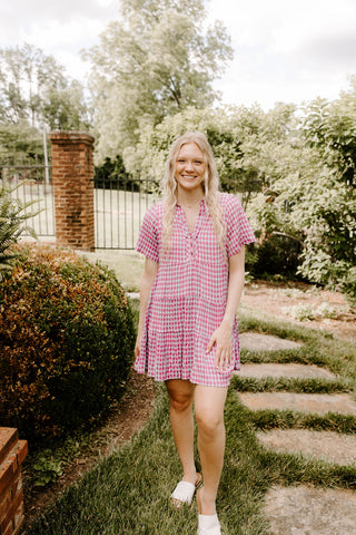 Gingham Girl Purple/Blue Dress