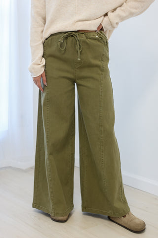 In Solidarity Olive Mineral Washed Pants