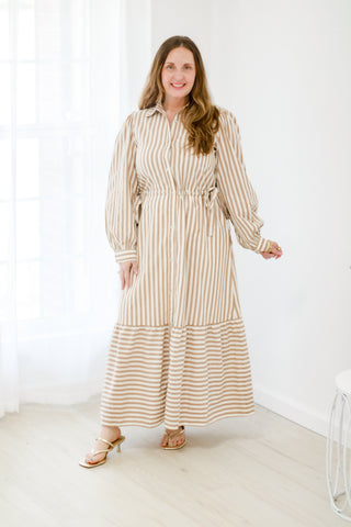 Counting on You Mocha Stripe Dress