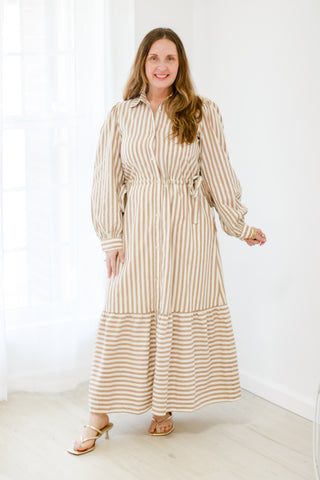 Counting on You Mocha Stripe Dress