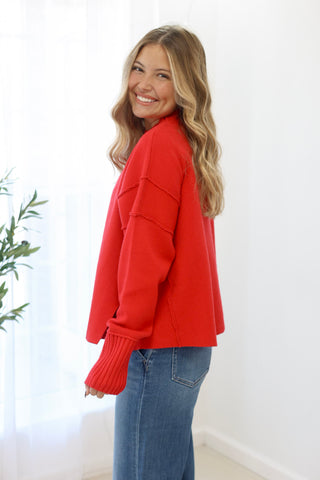 Cloud Dancer Red Sweater