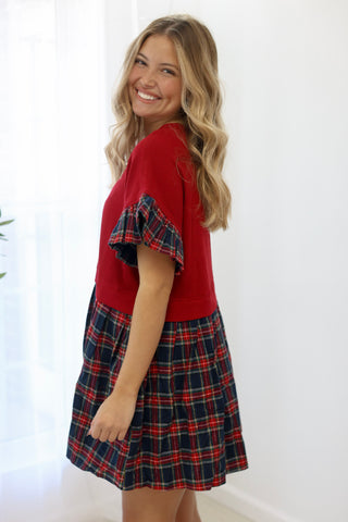 Happy Holidays Tartan Plaid Dress