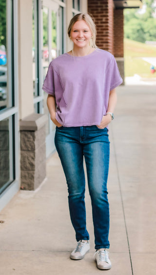 Violet Edge Mineral Wash Top