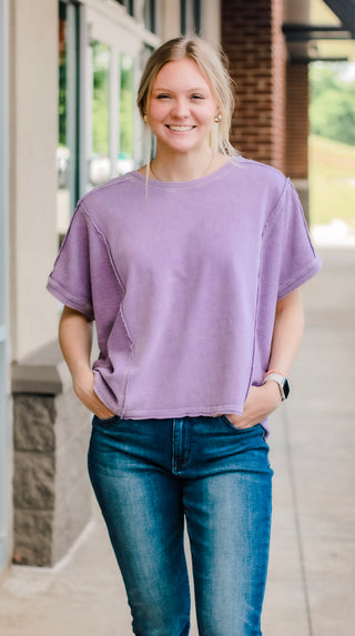Violet Edge Mineral Wash Top