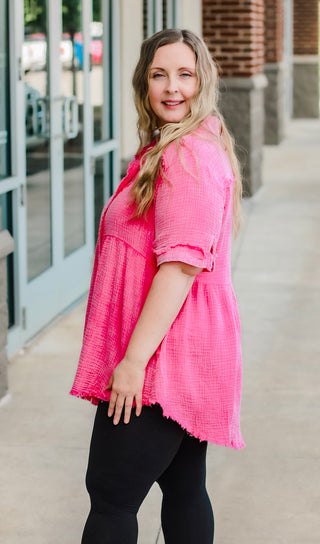 Better Keep Up Tunic in Hot Pink