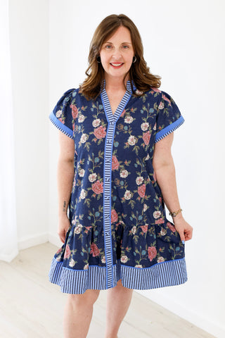 Daily Life Floral Dress in Navy