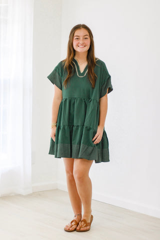 Radiant Days Dress in Hunter Green