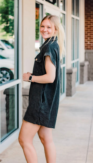 Been the Best Romper in Charcoal