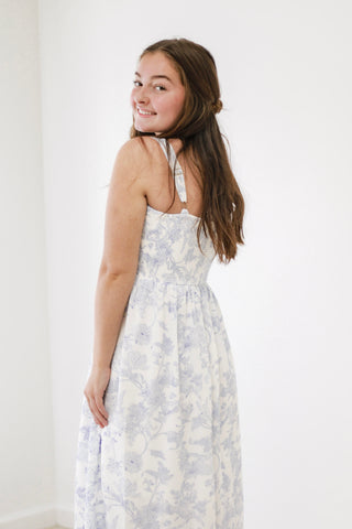 Stay With Me Summer Floral Maxi in Blue