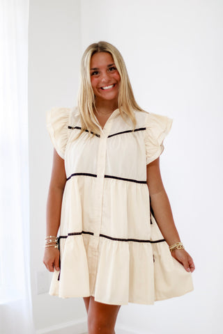 Cusp of Fall Ecru Dress