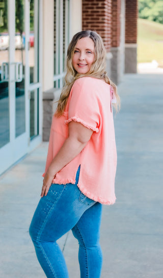 All for Love Top in Pale Coral