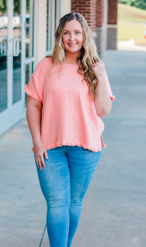 All for Love Top in Pale Coral