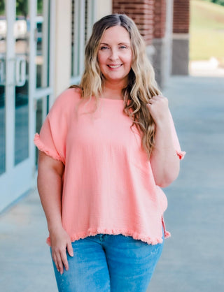 All for Love Top in Pale Coral