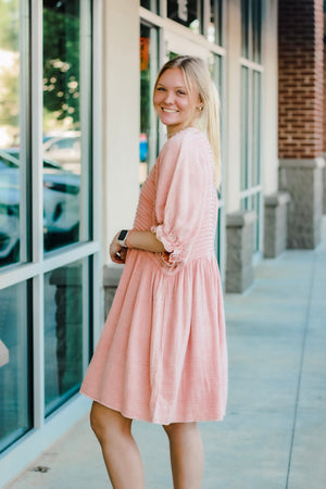 Life is Good Dress in Washed Coral