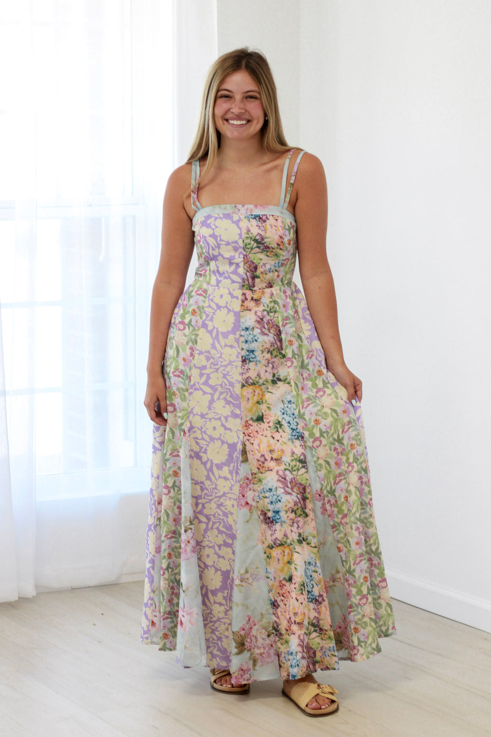 watercolour maxi dress Watercolor Floral LIGHT BLUE WATERCOLOUR FLOWER SCARF