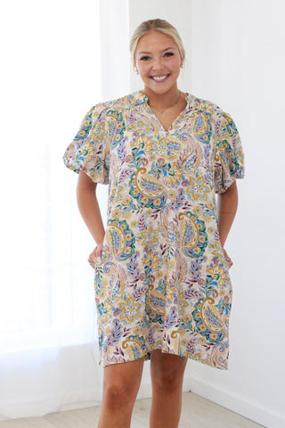 Love, Me Paisley Print Dress