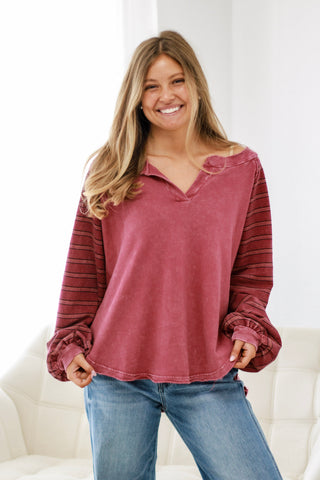 Should Have Known Better Stripe Sleeve Top