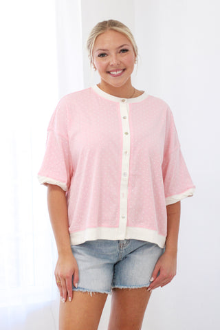 Strawberry Shortcake Polka Dot Button Up Top