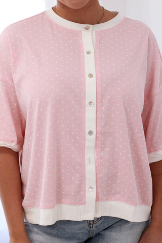 Strawberry Shortcake Polka Dot Button Up Top