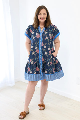 Daily Life Floral Dress in Navy