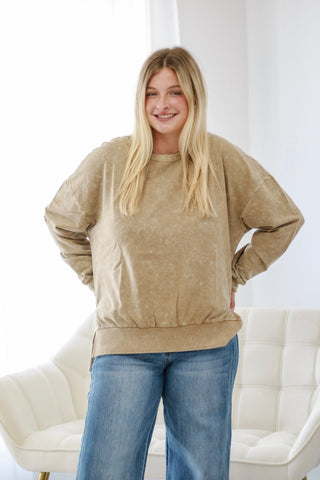 Blessed by This Mocha Pullover