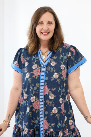 Daily Life Floral Dress in Navy