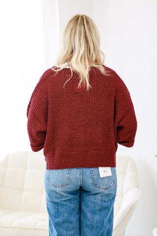 Wine and Dine Cranberry Sweater