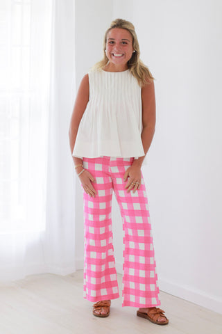 Sweet as Candy Gingham Pants in Pink