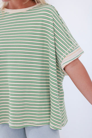 You've Got This Stripe Top in Green Apple