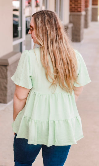 Believe It's True Embroidered Top in Sage