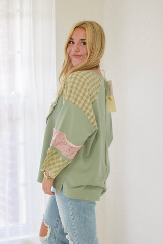 Hearts on Fire Patchwork Top in Cream