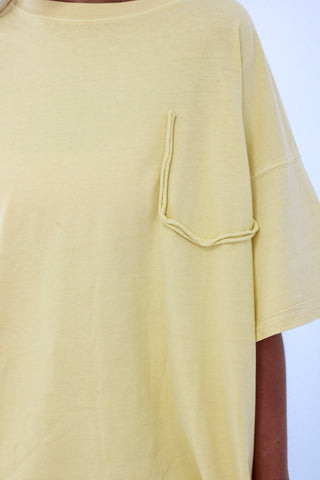 Call Me Casual Faux Pocket Tee in Canary Yellow