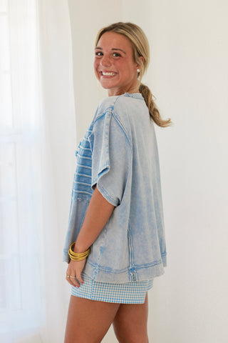 Flag Day Casual Top in Blue