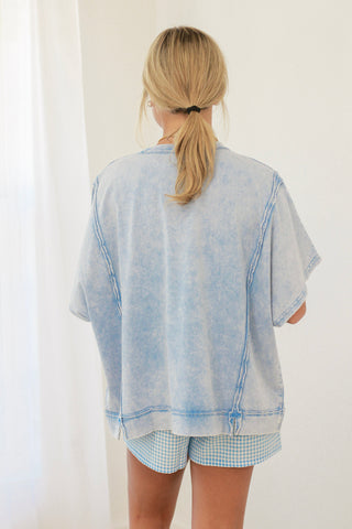 Flag Day Casual Top in Blue