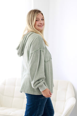 Tied Up in You Hoodie in Sage