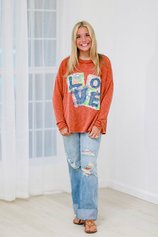 Long Shot Love Top in Rust