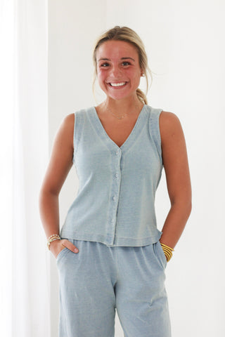 Right Here With You Tank in Light Denim