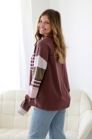 Lifetime of Love Mineral Wash Top in Grape