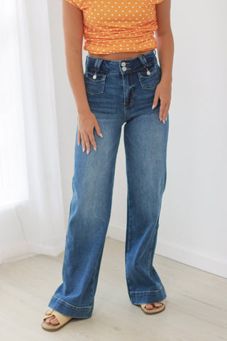 Good Vibes Only High Rise Skater Jeans by Mica