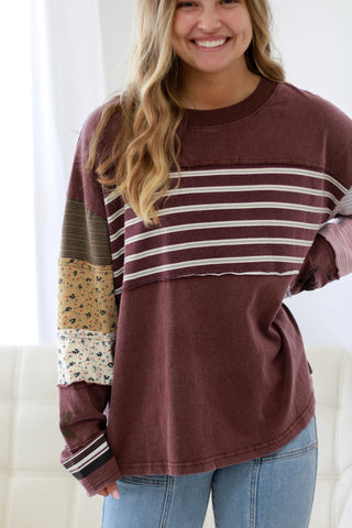 Lifetime of Love Mineral Wash Top in Grape