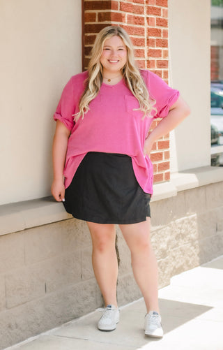 On My Own Now Ribbed Top in Orchid