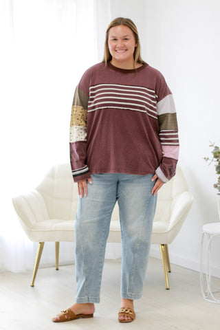 Lifetime of Love Mineral Wash Top in Grape