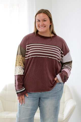 Lifetime of Love Mineral Wash Top in Grape